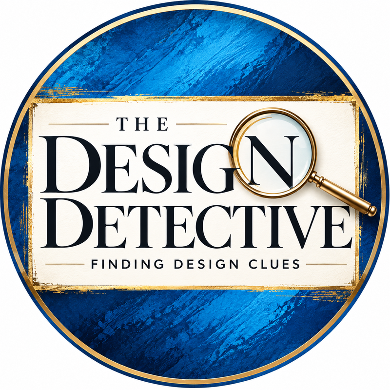 The Design Detective logo: a magnifying glass over the word Design